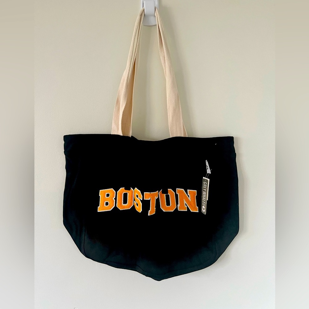 Black Boston Sweatshirt Tote Bag